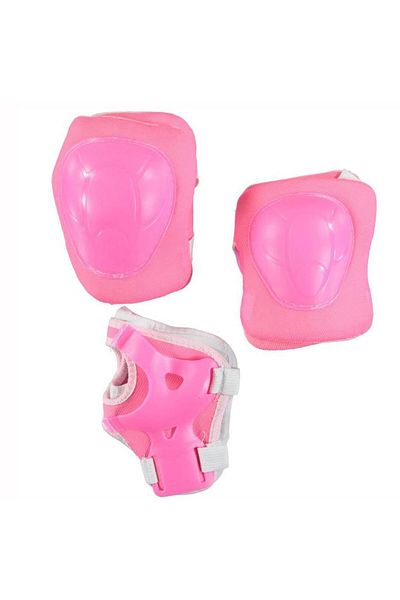 Kelebek Oyuncak Bicycle Skate Skateboard Ellik Knee Pad Elbow Pad 6-Piece Protection Set - Pink