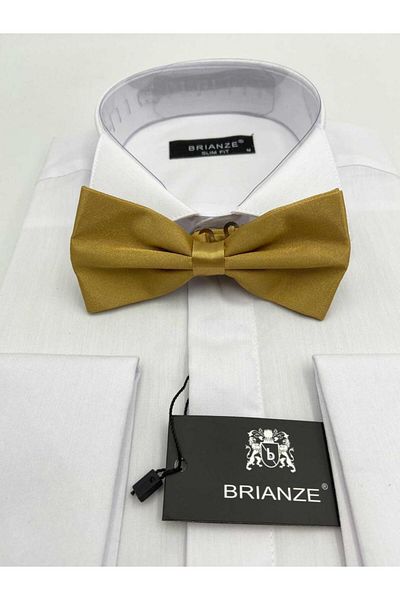 Brianze Gold Color Satin Bow Tie