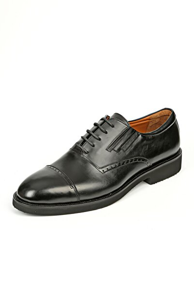 Byterre Raffaele Men's Black Genuine Leather Classic Shoes - Handmade