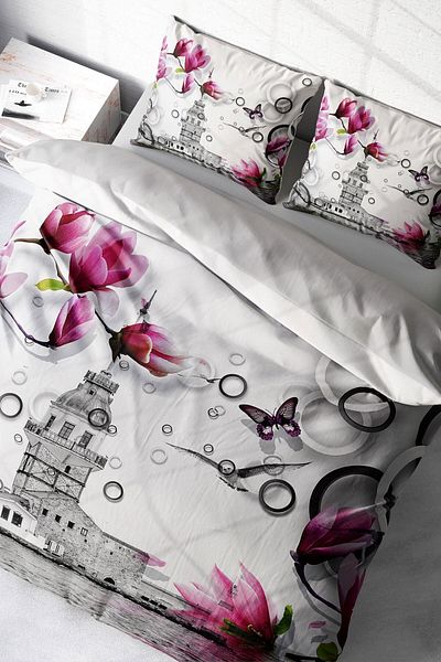 PerlaSera 3D Custom Design - Double Cotton Satin Duvet Cover Set, Istanbul