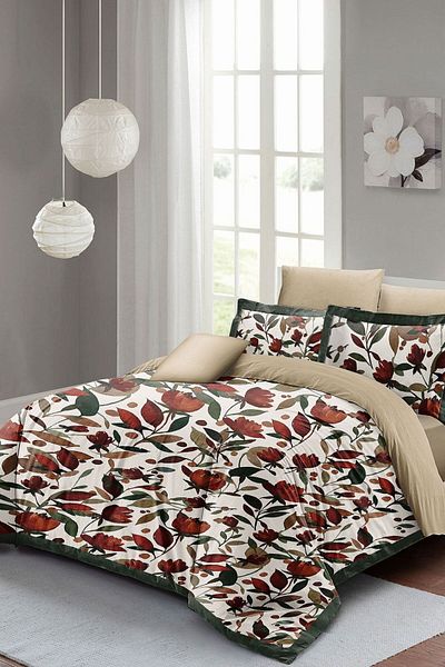 PerlaSera 3D Custom Design - Double Cotton Satin Duvet Cover Set, Floral Tulip