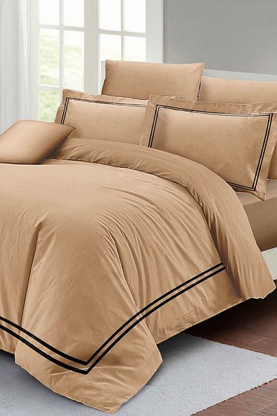 PerlaSera Luxury Coffee 3D Custom Design - Double Duvet Cover Set, Tight Woven Cotton Satin