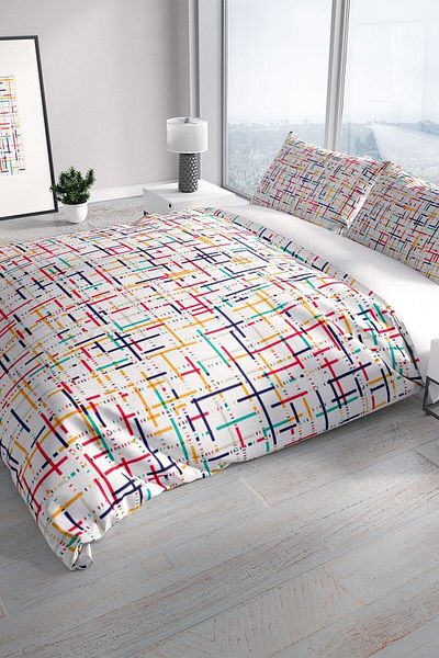 PerlaSera Colorful 3d Cotton Satin Double Duvet Cover Set