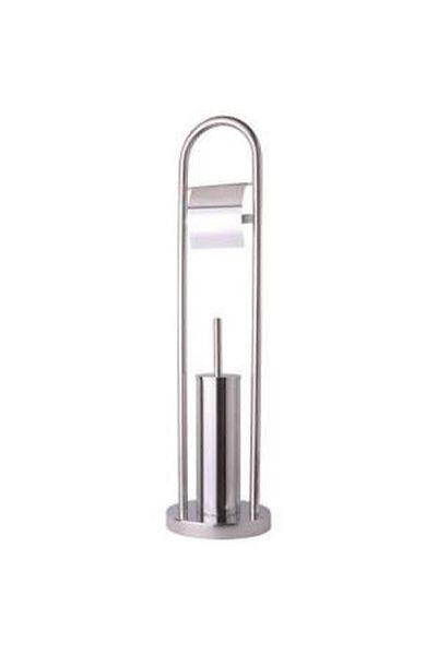 Maxiflow Bathroom WC Toilet Chrome Feet Brush Holder Set with Stainless Paper Holder 304k.72 M1106