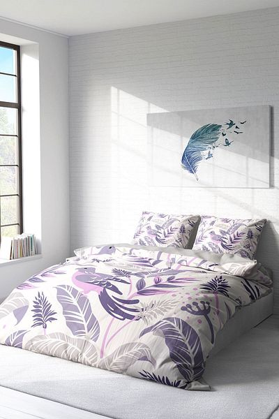 PerlaSera 3D Custom Design - Double Cotton Satin Duvet Cover Set, Graypink