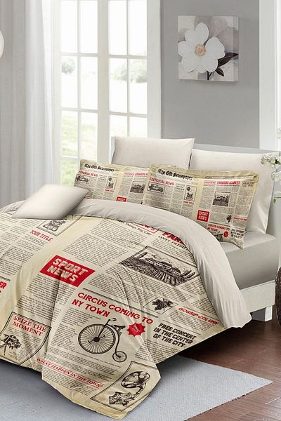 MonoHome Advert 3d Cotton Satin 100% Cotton Double Duvet Cover Set