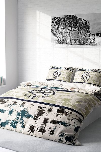 PerlaSera Love Forever 3D Custom Design - Double Duvet Cover Set, Tight Woven Cotton Satin