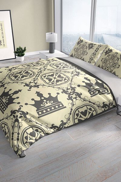 PerlaSera King Royal 3d Cotton Satin Double Duvet Cover Set