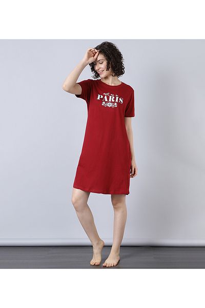 Aila Women's Sleepwear Red Dress