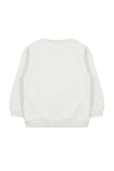 TRENDYOLKIDS Fiú szürke, nyakú, nyomott pamut pulóver - TKDAW25SW00014