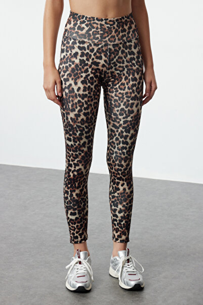 Trendyol Collection Leopárdmintás színes, teljes hosszúságú sportleggings - Thmaw25ty00011