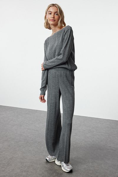 Trendyol Collection Roving Knitted Anthracite Knitwear Set - Twoaw25Au00083