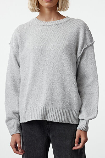 Trendyol Collection Сталий сірий широкий светр Светр TWOAW25KZ00307