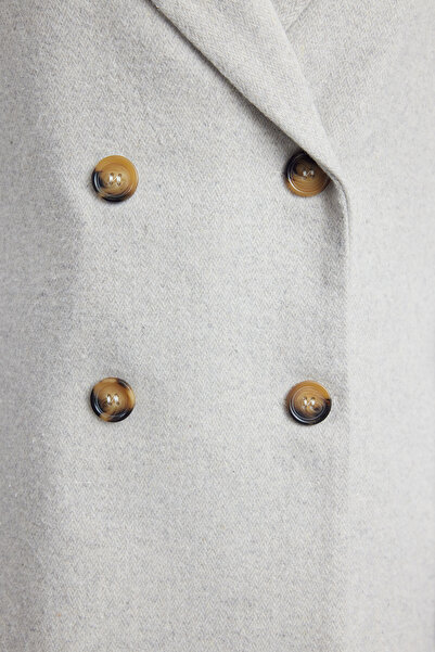 Trendyol Collection Gray Buttoned Regular Fit Lined Woven Jacket - TWOAW22CE0622