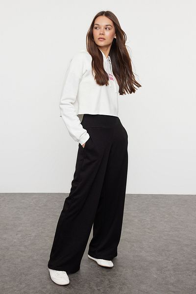 Trendyol Collection Schwarze Hose mit weitem Bein und extra hoher Taille - Twoaw25pl00026