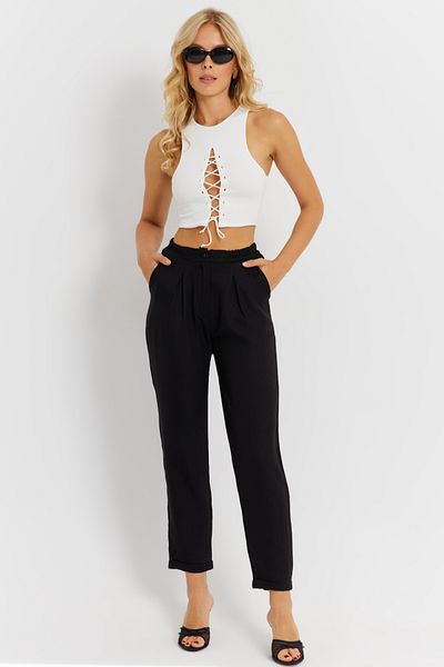 Cool & Sexy Schwarze Leinenhose für Damen - DMR340