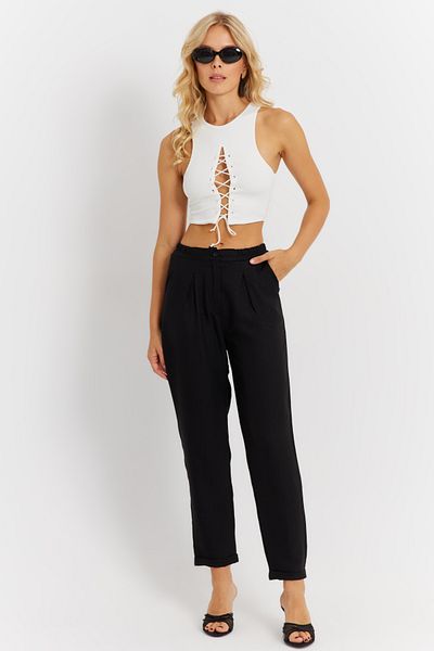 Cool & Sexy Schwarze Leinenhose für Damen - DMR340
