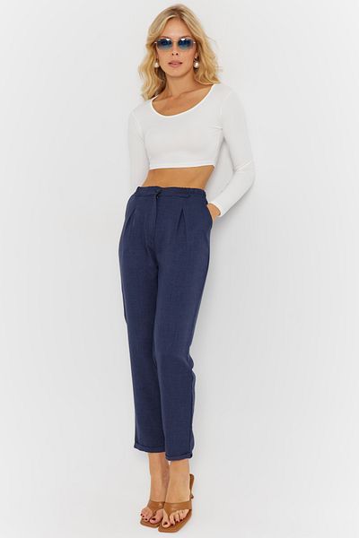 Cool & Sexy Indigoblaue Leinenhose für Damen - DMR340