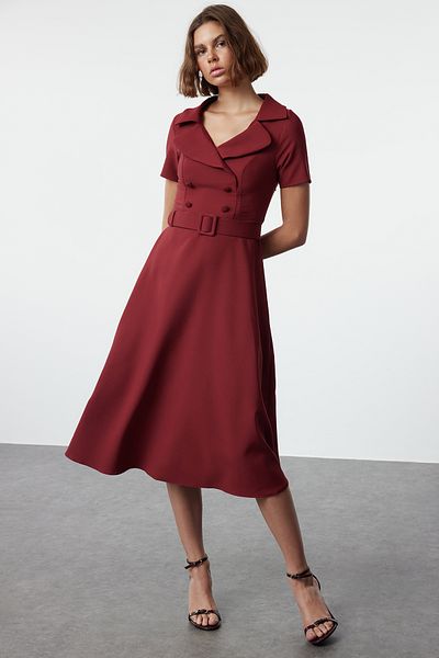 Trendyol Collection Bordó szőtt ruha - TWOSS22EL1185