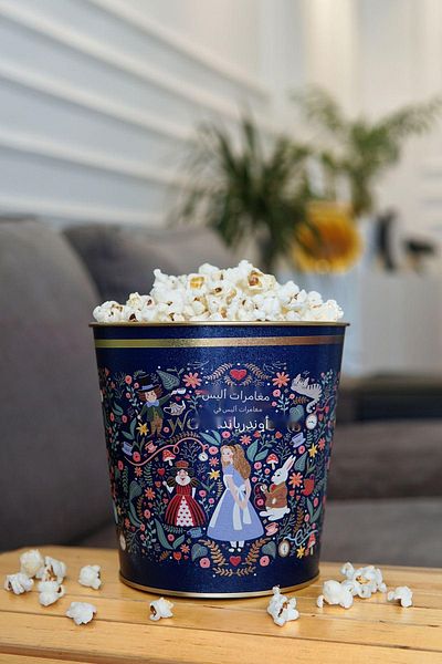 EVLE Tales Alices Patterned Popcorn Bucket, 17.5 X 17 Cm, 2.6 Lt Er149-9a