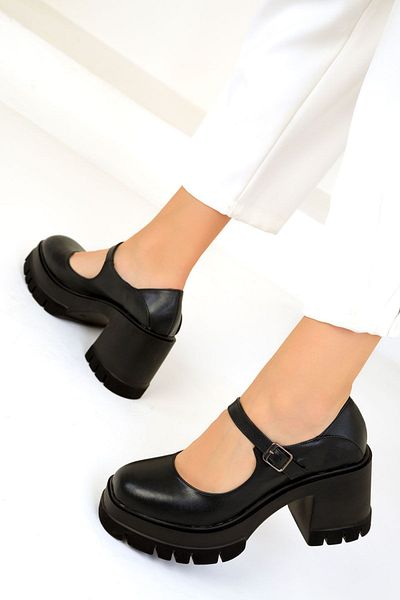 SOHO Black Classic Women's Heeled Shoes 19488