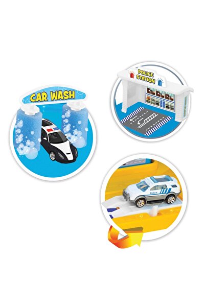 Doğan Oyuncak Dünyası Police Station Garage Set - Parking Lot Set - Car Set - Hotwheels Set - Station