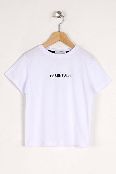 zepkids Crew Neck Short Sleeve Essentials Printed White Color Boy's T-shirt
