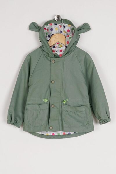 zepkids Regenmantel für Mädchen mit Kapuze, langen Ärmeln, Taille, Schnürtasche, Jeans, Khaki-Farbe