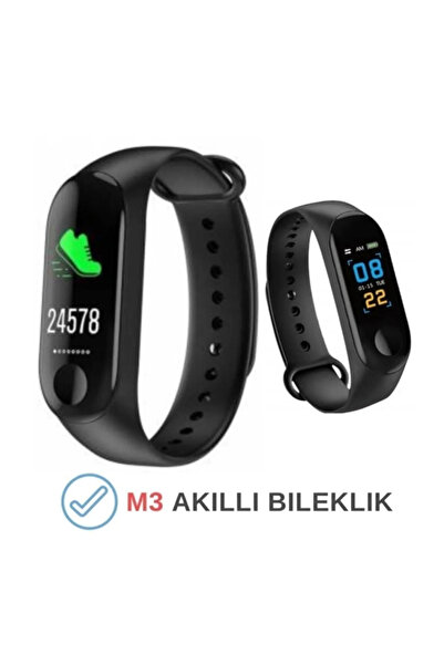 qasul M3 Akıllı Saat Bileklik Nabız Tansiyon Ölçer Adım Sayar
