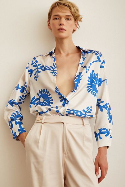 Never more Cămașă cu model din satin