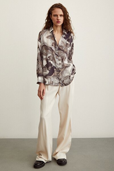 Never more Tie-Dye Pattern Shirt Gray