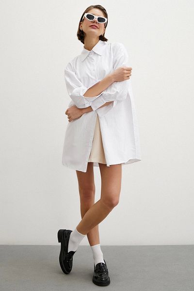 Never more Cream Colored Shirt and Skirt Set