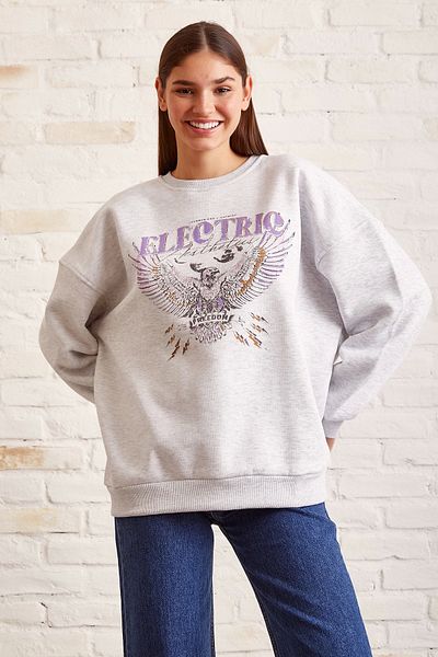 Never more Crew Neck Printed Sweatshirt