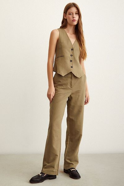 Never more High Waist Linen Trousers