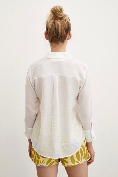 Never more Cămașă albă cu decolteu în V