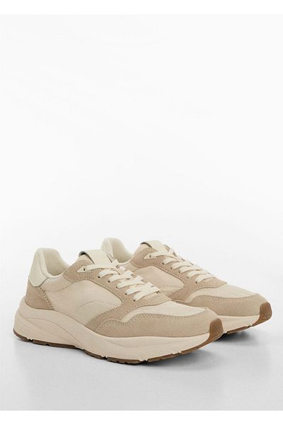 MANGO Woman Sneakers mit Ledereinsatz