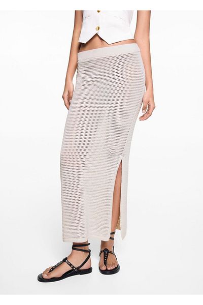 Mango Teen Ecru Skirt for Kids