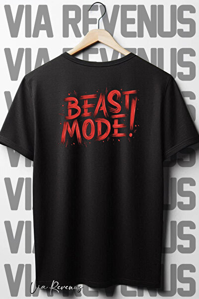 Vordevia Beast Mode Back Štampano - Crna Oversize kroj T-shirt