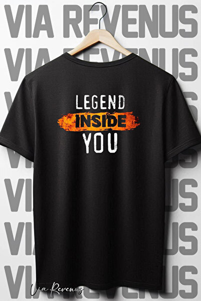 Vordevia Crna Oversize kroj Legenda U Tvojoj Sjernosti T-shirt - Nazad Štampano