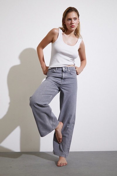 Never more Smoked High Waist Wide Leg Jean