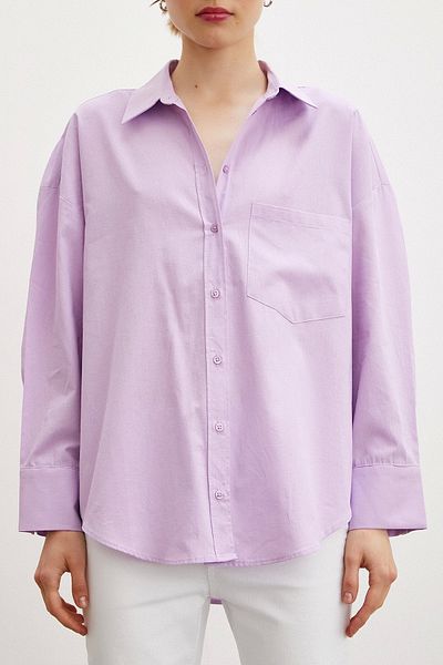 Never more Lilac Regular Fit Poplin Shirt