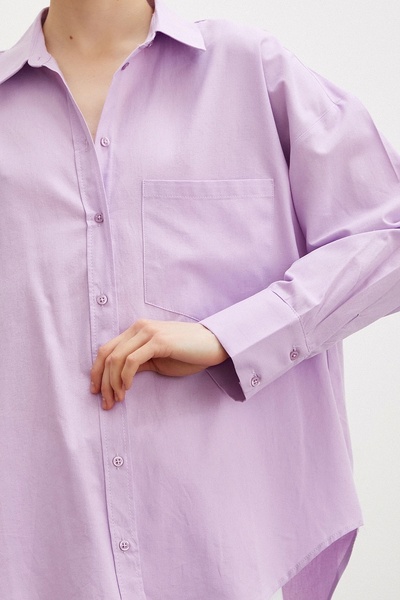 Never more Lilac Regular Fit Poplin Shirt