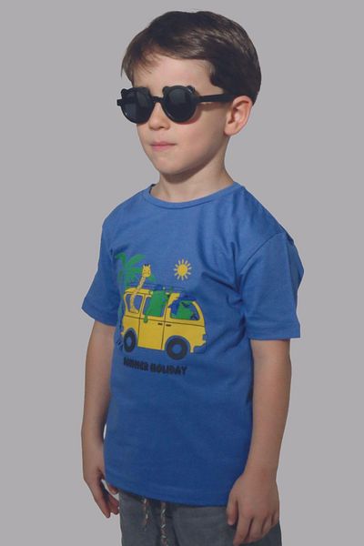 ASG TEKSTİL Tricou albastru pentru copii - maneca scurta, vacanta de vara