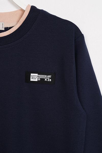 zepkids Hanorac pentru băiat bleumarin - Detaliat pe guler camisole
