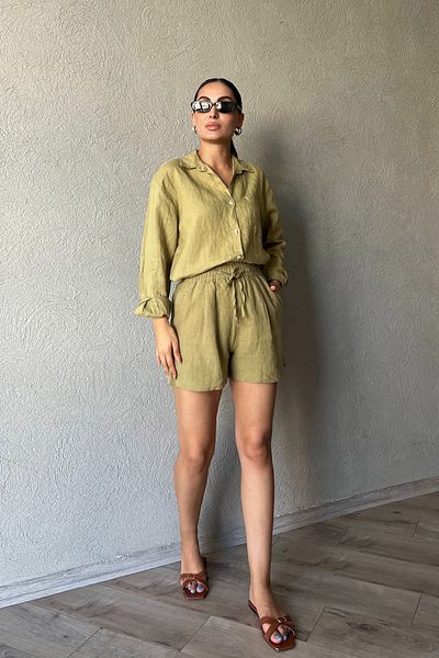 Seda Yalçın Atelier LonG Sleeve SinGle Pocket KHaki Shirt