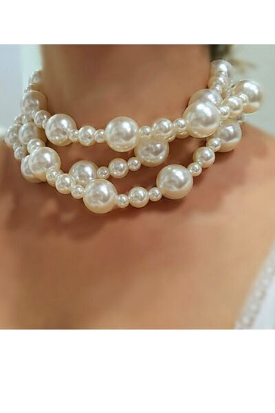 Enyuya Büyüklü küçüklü  Çoklu inci Kolye