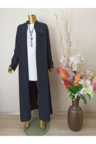 sarmoda 3005göğsü Çınar Yaprak Detaylı Fermuarlı Hakim Yaka Ferace Qys 3005 F...