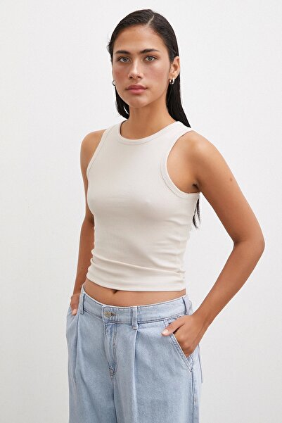 Never more Beige Crew Neck Ball