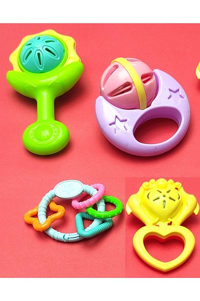 DF Toys مجموعة خشخيشة مكونة من 4 قطع
