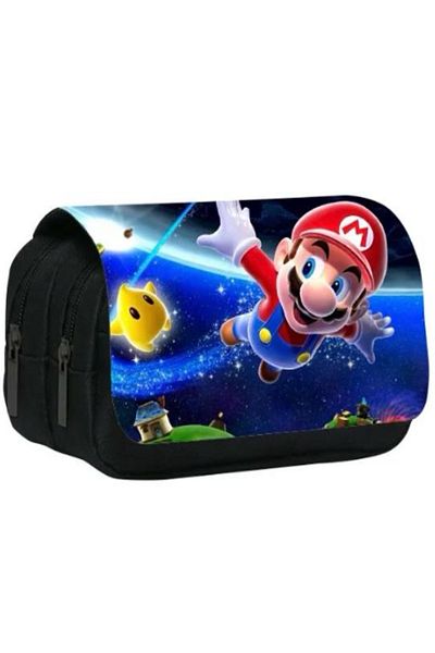 Petityu Super Mario μολυβοθήκη με διπλό φερμουάρ μεγάλης χωρητικότητας ανθεκτικό υφασμάτινο μολυβοθήκη mario
